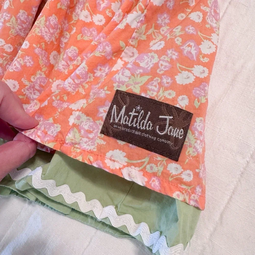 Matilda Jane Girls Valencia Skirt Orange Floral Hello‎ Lovely Size 8